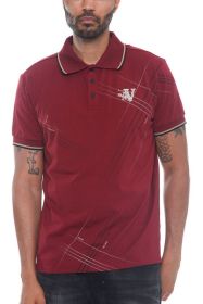 Version Couture Polo Button Down Shirt (Color: BURGUNDY, size: M)