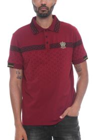 Version Couture Brand Polo Button Down Shirt (Color: BURGUNDY, size: 3XL)